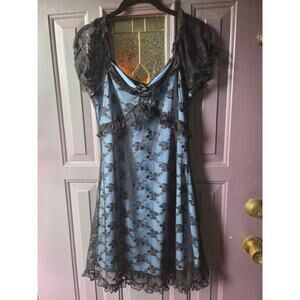 Cider Blue And Black Lace Dress Womens Size Extra Large Super Cute!!